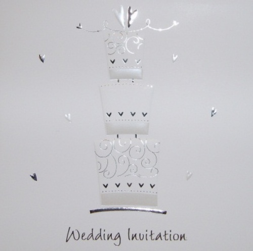 Wedding cake Luxury White Wedding Invitations - Pack of 5