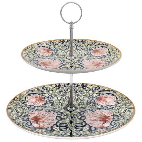 William Morris Pimpernel Blush 2 Tier China Cake Stand