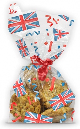 Union Jack Celebration 20 x Treat Party Favour Sweet Cellophane Bags