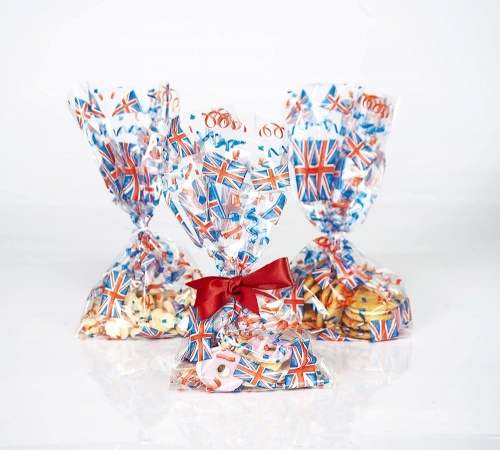 Union Jack Celebration 20 x Treat Party Favour Sweet Cellophane Bags