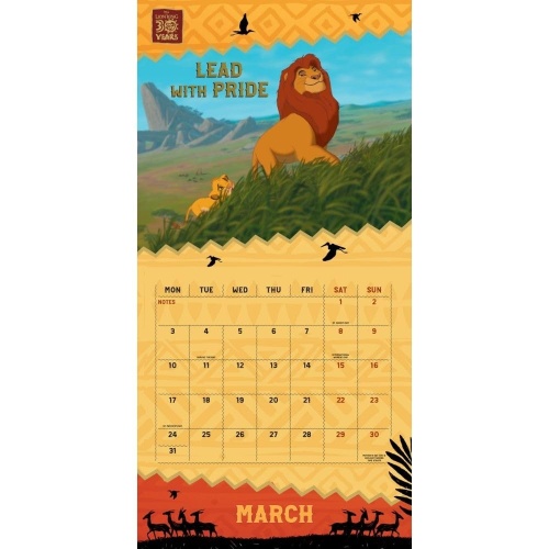 Disney Lion King 2025 Wall Calendar