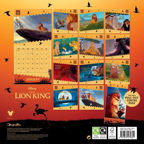 Disney Lion King 2025 Wall Calendar