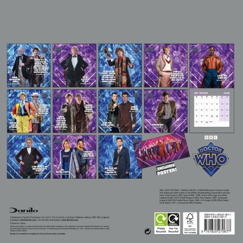 Doctor Who Classic Edition 2025 Calendar Official Licensed