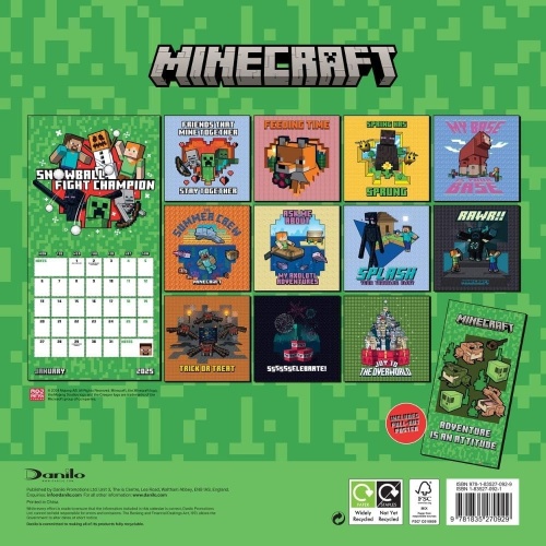 Minecraft Official 2025 Wall Calendar