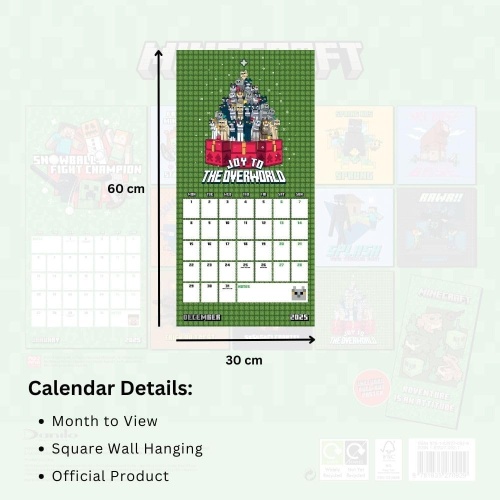 Minecraft Official 2025 Wall Calendar