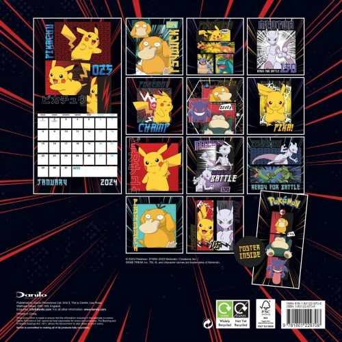 Official Pokemon 2024 Wall Calendar