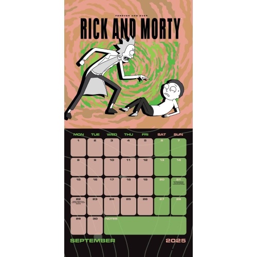 Rick & Morty 2025 Wall Calendar Officially Licensed