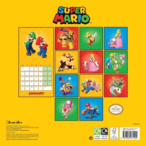 Super Mario 2025 Calendar Officially Licensed