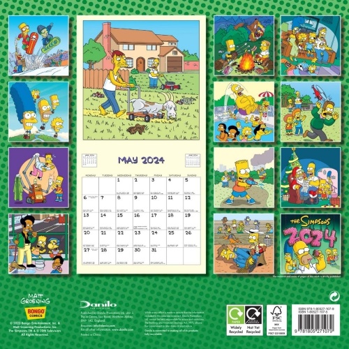 The Simpsons 2025 Wall Calendar