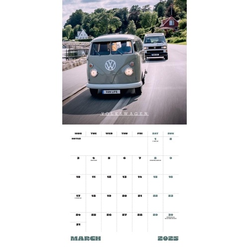 VW Camper Vans 2025 Wall Calendar