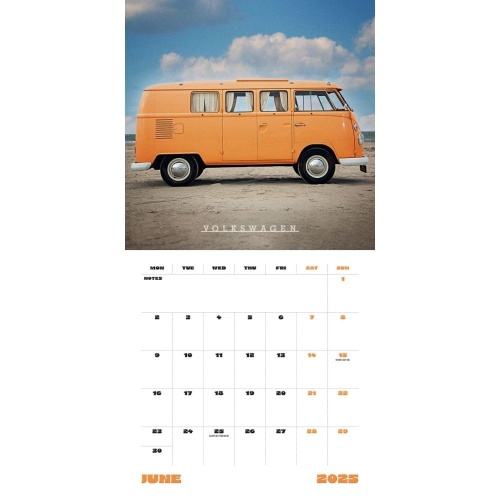 VW Camper Vans 2025 Wall Calendar