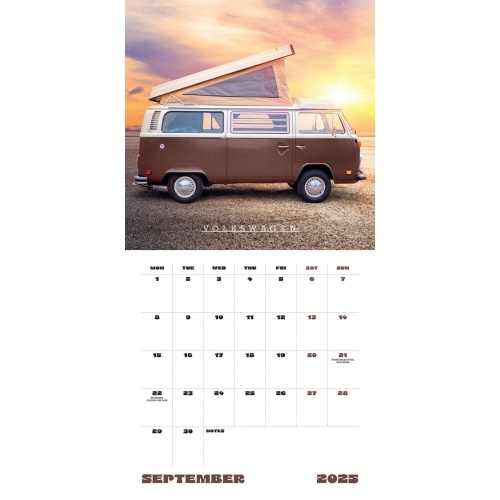 VW Camper Vans 2025 Wall Calendar