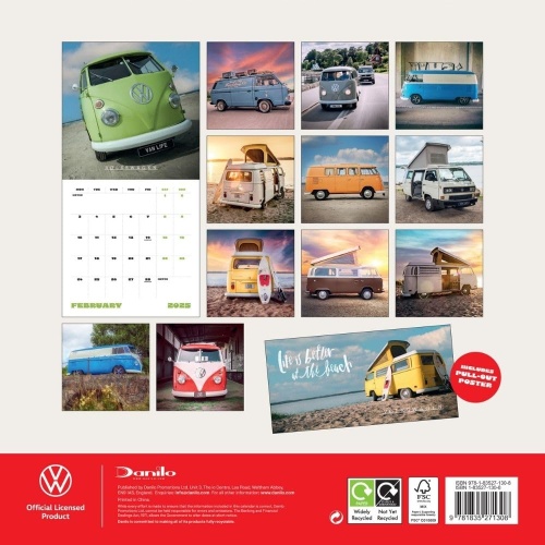 VW Camper Vans 2025 Wall Calendar