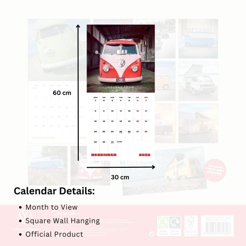 VW Camper Vans 2025 Wall Calendar