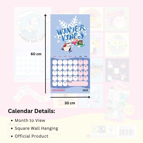 Squishmallows 2025 Wall Calendar