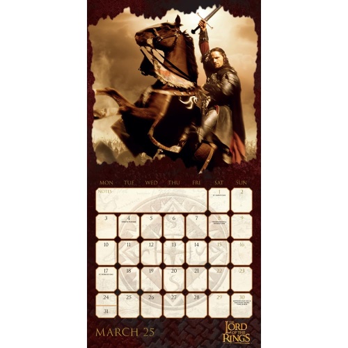 The Lord Of The Rings 2025 Wall Calendar