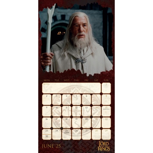 The Lord Of The Rings 2025 Wall Calendar