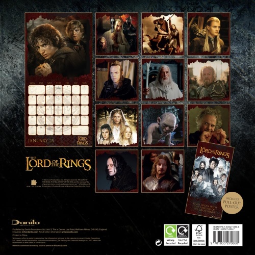 The Lord Of The Rings 2025 Wall Calendar