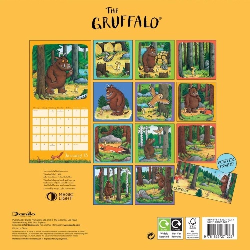 Gruffalo 2025 Wall Calendar Officially Licensed