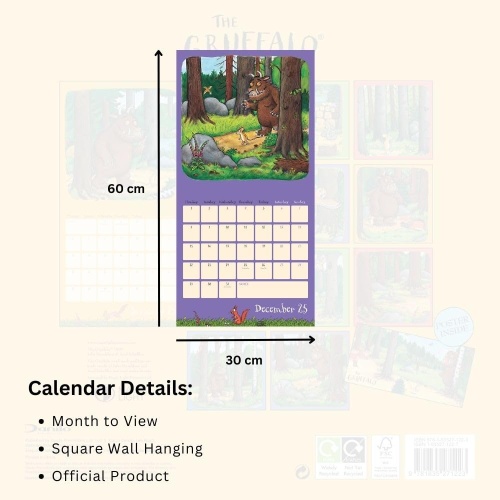 Gruffalo 2025 Wall Calendar Officially Licensed