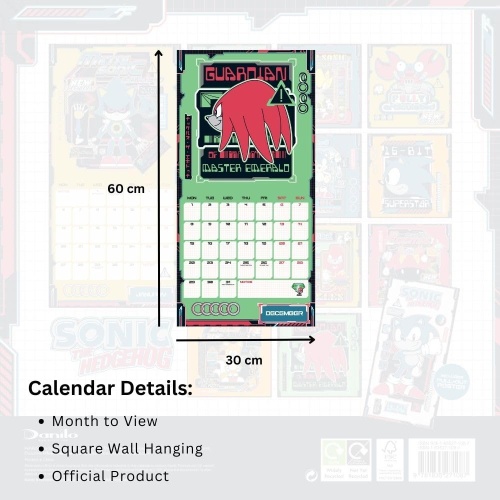 Sonic the Hedgehog Wall Calendar 2025