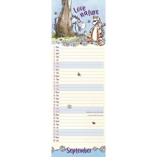 Disney Winnie The Pooh Eeyore 2025 Slim Wall Calendar