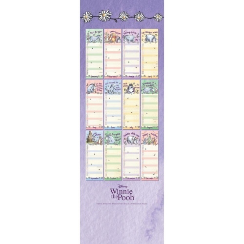 Disney Winnie The Pooh Eeyore 2025 Slim Wall Calendar