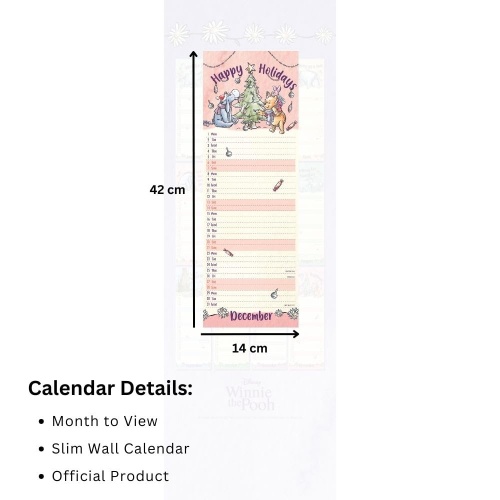 Disney Winnie The Pooh Eeyore 2025 Slim Wall Calendar