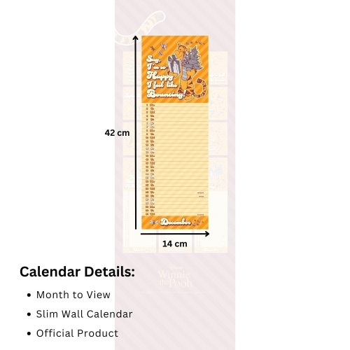 Disney Tigger Official 2025 Slimline Wall Calendar