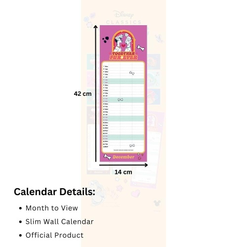 Disney You Me And Us 2025 Slim Wall Calendar