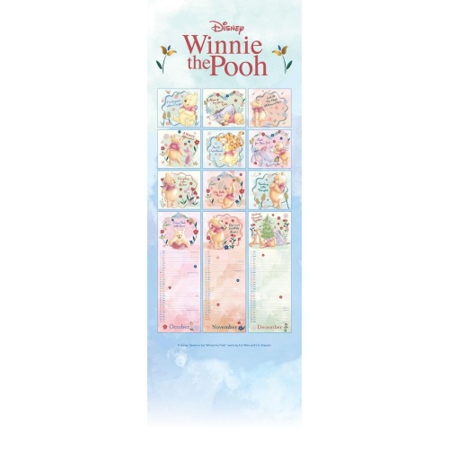 Disney Winnie The Pooh Official 2025 Slimline Wall Calendar