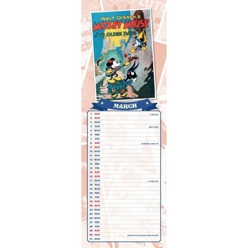 Disney Vintage Posters Official 2025 Slimline Wall Calendar