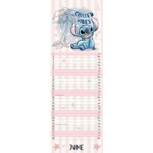 Disney Lilo & Stitch 2025 Slimline Wall Calendar