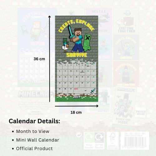 Minecraft Official 2024 Mini Calendar