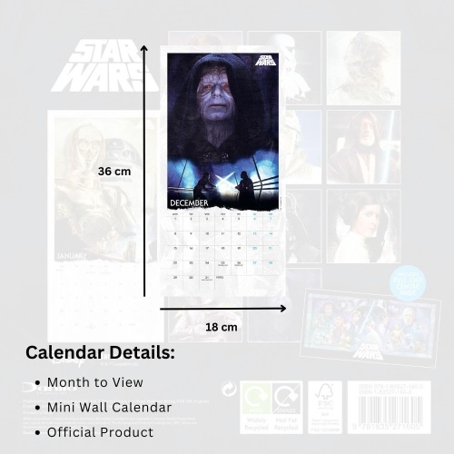 Star Wars Classic Mini 2025 Calendar