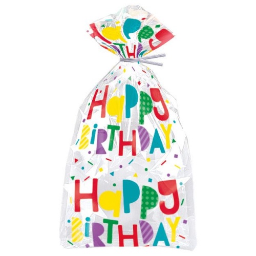 Happy Birthday 20 x Treat Party Favour Sweet Cellophane Bags