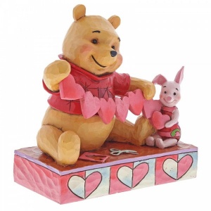 Disney Traditions Handmade Valentine Pooh & Piglet Figurine