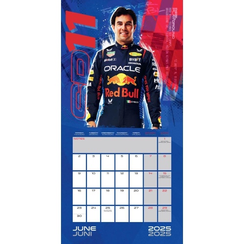 Formula One Red Bull Racing F1 2025 Square Wall Calendar