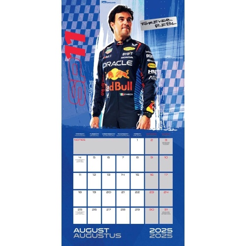 Formula One Red Bull Racing F1 2025 Square Wall Calendar