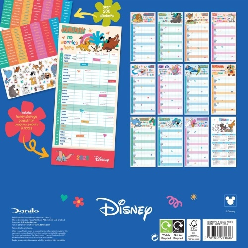 Disney Classics Family Organiser 2025 Calendar