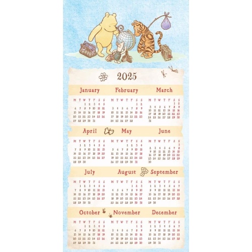 Disney Winnie The Pooh Family Organiser Wall 2025 Calendar