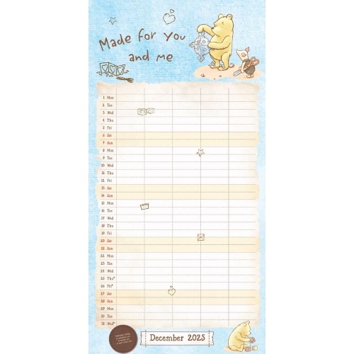 Disney Winnie The Pooh Family Organiser Wall 2025 Calendar