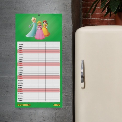 Super Mario 2025 Family Organiser Calendar Officially Licensed