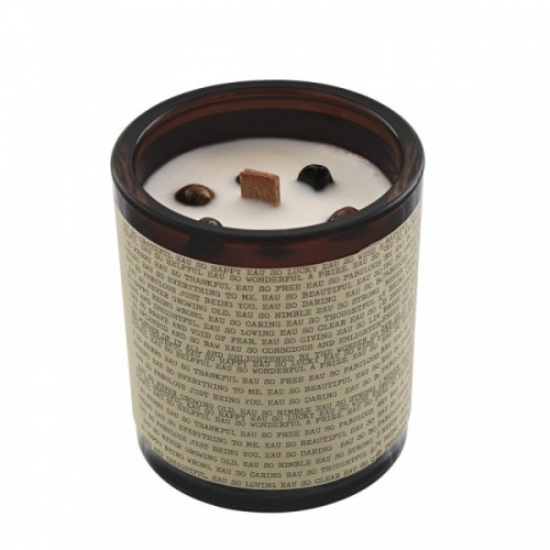 Eau So Amazing Candle by Eau Lovely Soy Wax Candle with Tigers Eye Gemstones