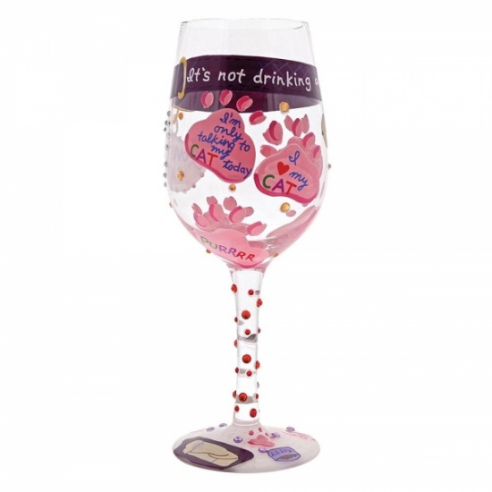 Lolita Love my Cat Wine Glass - Gift Boxed