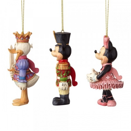 Disney Traditions Nutcracker Hanging Ornament Set of 3 Mickey Minnie Donald Duck