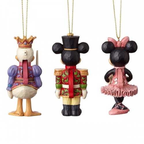 Disney Traditions Nutcracker Hanging Ornament Set of 3 Mickey Minnie Donald Duck