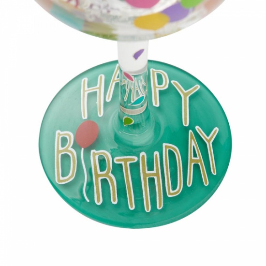 Lolita Birthday Balloons Wine Glass - Gift Boxed