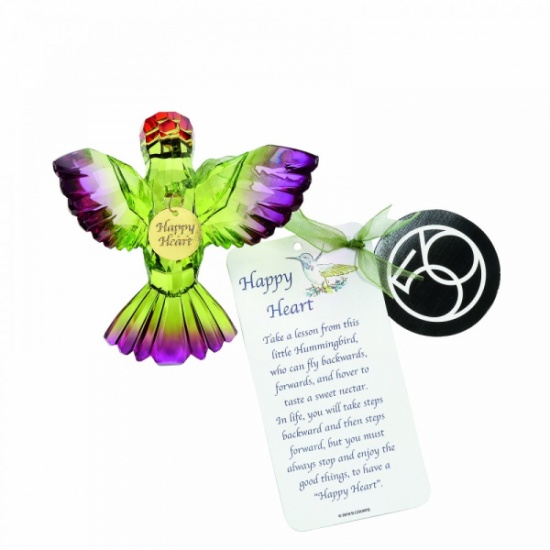 Hummingbird Hanging Ornament Happy Heart Sentiment Card - Random colour sent