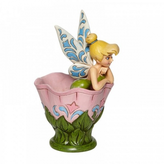 Disney Traditions A Spot of Tink Tinker Bell Sitting in a Flower Figurine